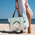 thumbnail image 4 of Yiaed White Bunny Bottom And Easter Eggs Print Large Capacity Beach Travel Bag - Waterproof Zipper Vacation Tote for Sandproof Storage, and Camping, 4 of 5