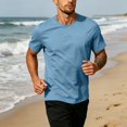 thumbnail image 5 of Men's Solid Crew Neck Short Sleeve T-Shirt, Regular Fit Lightweight Casual Basic Summer Top M, 5 of 5