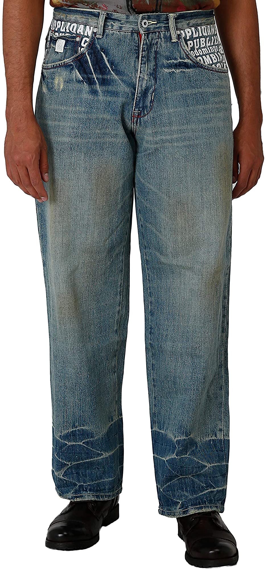Blanco Label Mens Loose Fit Denim Jeans 