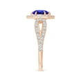 thumbnail image 3 of ANGARA Natural Tanzanite Split Shank Ring with Diamond Hexagon Halo in 14K Rose Gold for Women (Size-6mm) | December Birthstone, Birthday, Anniversary, Jewelry Gift for Women | Natural Tanzanite Ring, 3 of 9