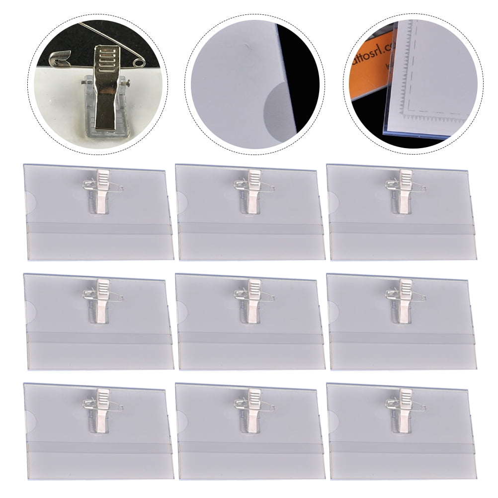 FRCOLOR Transparent PVC Badge Holder Clip for Daily Use with Sturdy Alligator Grip 50Pcs
