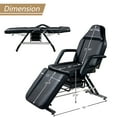 thumbnail image 6 of Massage Salon Tattoo Chair  with Two Trays, Esthetician Bed with Hydraulic Stool, Multi-Purpose 3-Section Facial Bed Table, Adjustable Beauty Barber Spa Beauty Equipment, Black, 6 of 9