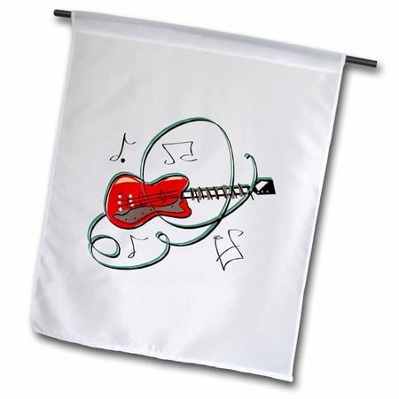 abstract guitar notes music red 18 x 27 inch Garden Flag fl-175836-2