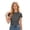 Dark Gray, variant on Women's Summer Causal Short Sleeve Blouse Round Neck Crop Tops Twist Front Tee T-Shirt Summer 2026 Fashion Outfits(New,Camisole)