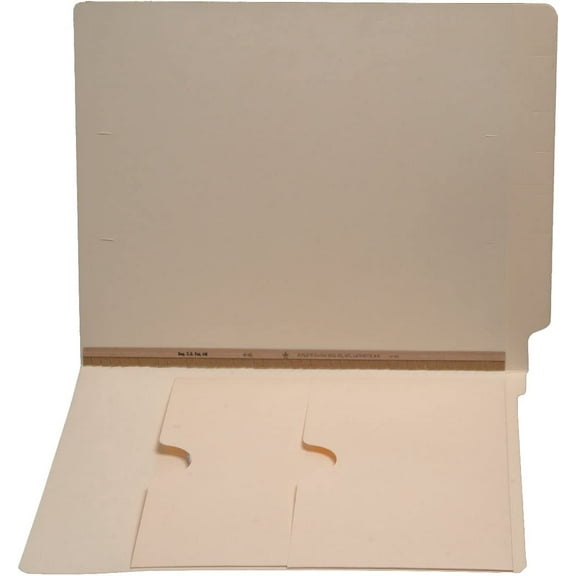 11 pt Manila Folders, Full Cut End Tab, Letter Size, Double Pockets Inside Front, U-File-M Strip (Box of 50)