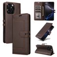 thumbnail image 4 of Premium Wallet Case for iPhone 16 Pro with Card Slots & Kickstand, Flip Cover Brown, 4 of 7