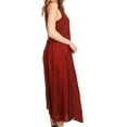 thumbnail image 4 of Sakkas Beverlee Embroidered Button Down Sleeveless Caftan Dress - Red - 1X/2X, 4 of 5