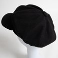 thumbnail image 2 of Lelaffet Women's Baker Boy Newsboy Cap for Women Warm Slouchy Hat Tweed Cabbie Cute Hats for Girls Black, 2 of 4
