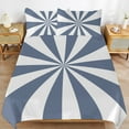 thumbnail image 6 of 3 Pcs Soft Bedding Set, Includes 1 Duvet Cover with Zipper And 2 Pillow Shams,Aesthetic Pastel Blue And White Sunburst Twin(86"x70"), 6 of 8