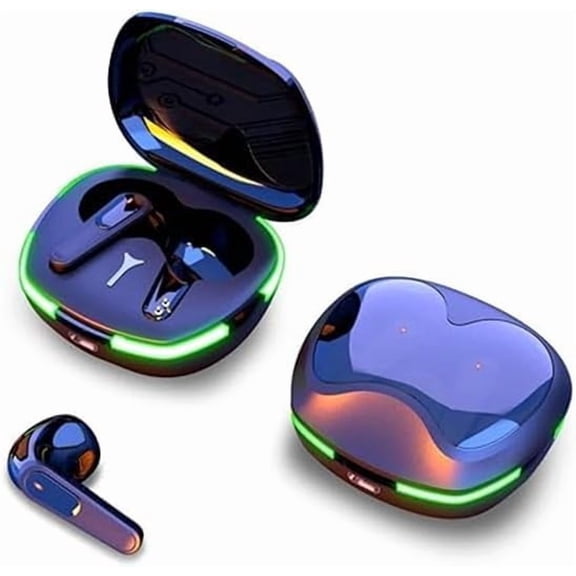 Pro60 TWS Wireless Earbuds with LED Breathing Light - Low Latency Gaming Headphone with Mic, Hands-free Earphones