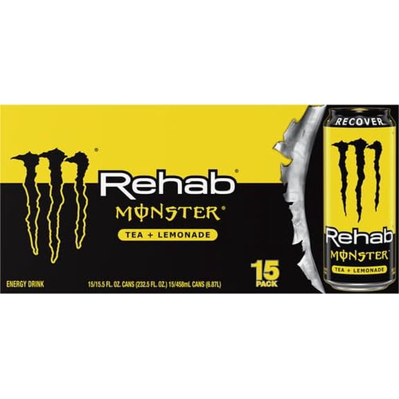 Monster Rehab Tea   Lemonade   Energy, Energy Iced Tea, Energy Drink 15.5 Ounce (Pack Of 15)