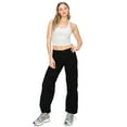 thumbnail image 4 of CALI1850 Women's Comfortable Casual Low Rise Relaxed Fit Daily Low Rise Relaxed Fit Cargo Pants Black 5, 4 of 7