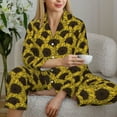 thumbnail image 6 of Sikiie Sunflowers 3 Women's Long-Sleeve Shirt and Full-Length Bottom Pajama Set (s-xxl)-XX-Large, 6 of 7