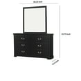 thumbnail image 5 of Benjara BM219806 Transitional Style 6 Drawer Wooden Dresser with Sled Base, Black, 5 of 5