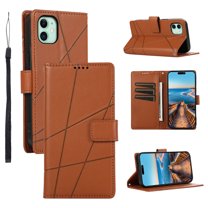 Dteck for iPhone 11 Case with Card Holder, Luxury PU Leather Magnetic Closure Kickstand Shockproof Wrist Strap Flip Cover for iPhone 11 6.1 Inch,Brown