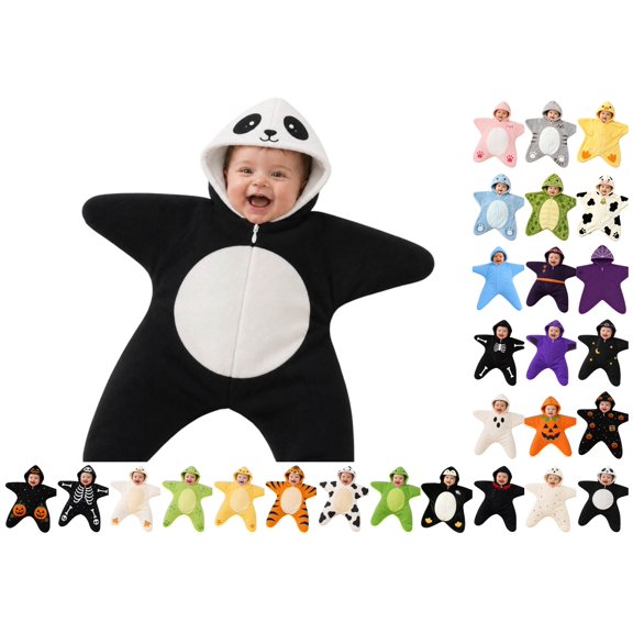 Baby Starfish Onesie, Thick Imitation Starfish Romper, Footie Jumpsuit Winter Warm Outfits (0-3 Months)