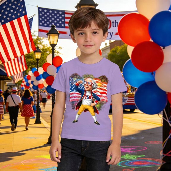 Boys Patriotic Shirts American Flag Shirt 4th of July Tshirt 250th Anniversary T-Shirt Graphic Tees Casual Short Sleeve Tee Top