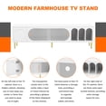 thumbnail image 6 of TV Stand for 70"+ TV, Atumon TV Media Console with Sliding Acrylic Doors, Modern TV Stand, Entertainment Center with Storage Space, TV Console Cabinet Furniture for Living Room Bedroom, White, 6 of 10