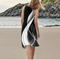 thumbnail image 3 of Robe Sans Manches pour Femmes, Coupe Ample Col Rond Robe d'Été Décontractée avec Poches, Noir, Taille g, 3 of 6