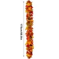 thumbnail image 3 of Artificial Maple Leaf Wreath Hanging Vine Decoration, Thanksgiving Christmas Home Decor, 175Cm Length Realistic Leaf Design, Versatile For Fences Fireplaces Walls Parties, 3 of 5