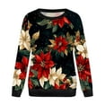 thumbnail image 4 of IWRICH Women's Christmas Floral Sweatshirts Funny Graphic Crewneck Pullover Tops Casual Loose Long Sleeve Tops Xmas Shirts M, 4 of 4