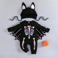 thumbnail image 2 of bbymog Halloween Two Piece Boy Girls Romper Set Girls' Fashion Long Sleeve Bat Cosplay Rompers with Hat Baby Boy Outfits Black E 100, 2 of 9