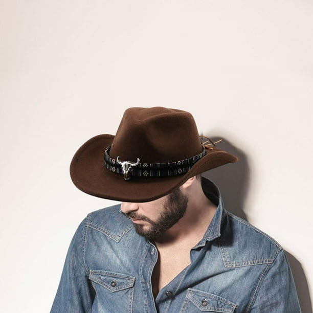 Sombrero de copa de gamuza para hombre y mujer, gorro de ala ancha