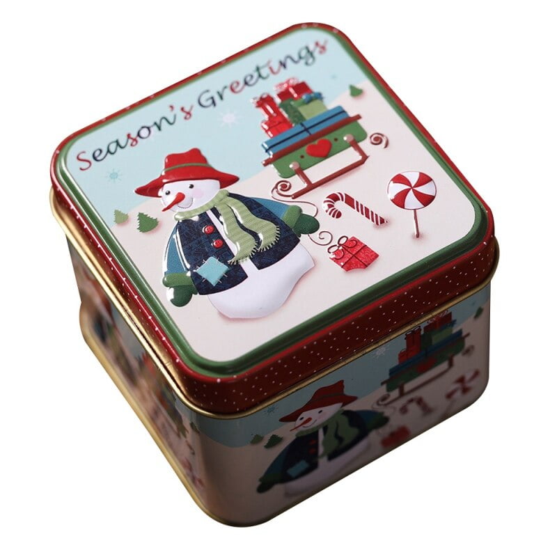 Embossing Christmas Tinplate Empty Tins Candy Cookie Gift