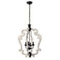 thumbnail image 2 of Biga 20 in. 4-Light Indoor Matte Black and Weathered White Finish Chandelier with Light Kit, 2 of 5