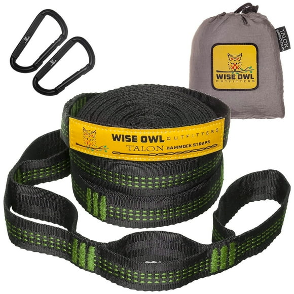 Correas para Hamaca Wise Owl Outfitters de 3 metros con Mosquetones y 38 Anillas