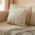 thumbnail image 2 of Mainstays 18" x 18" Papyrus Beige Ruched Fur Decorative Throw Pillow, 2 of 9