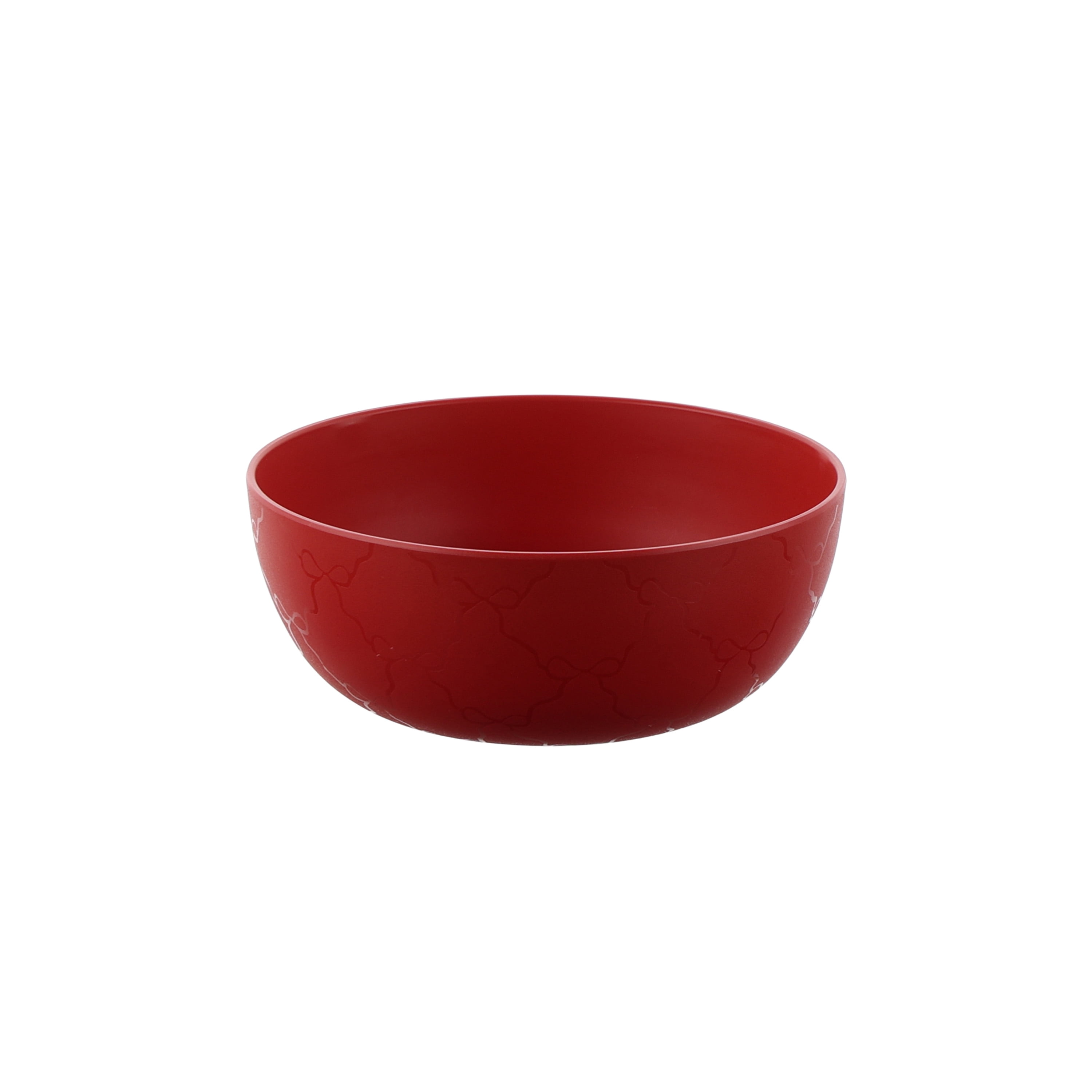 Mainstays 12-Piece Plastic Etched Bow Dinnerware Set, Red