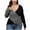 Gray, variant on Lovskoo 2024 Wrap Sweaters for Women Trendy Color Contrast Splice Long Sleeve V-Neck Pullover Sweater Tops Brown