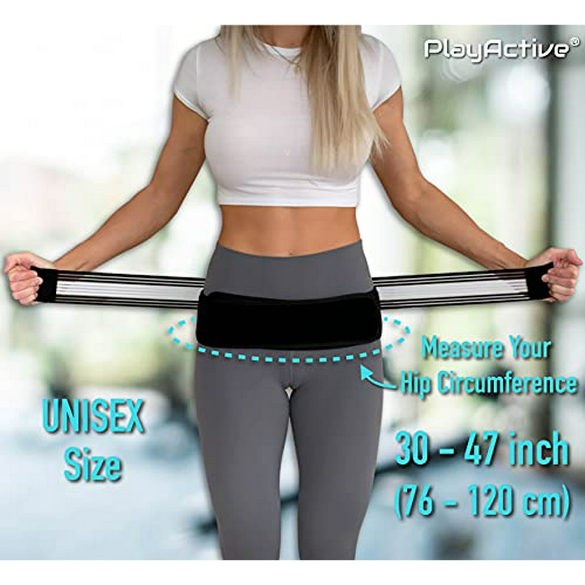 PlayActive Sacroiliac SI Joint Hip Belt Lower Back Support Brace for Men and Women Hip Braces for Hip Pain Pelvic Support Belt Trochanter Belt Sciatica Pelvis Lumbar