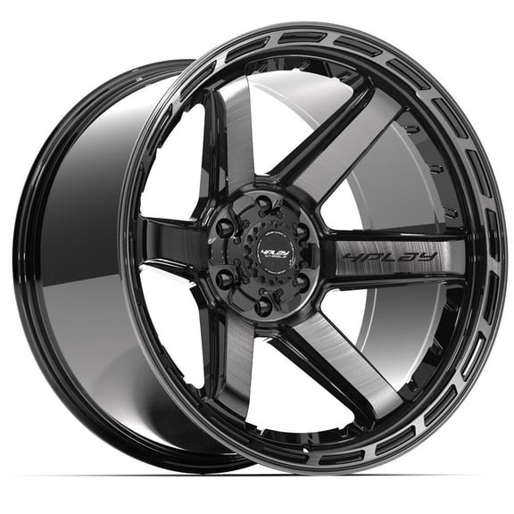 4PLAY Wheels 4P63 22 Inch Rims Fit 6x135 & 6x139.7 22x12 Gloss Black Brushed with Tinted Clear (Set of 4)