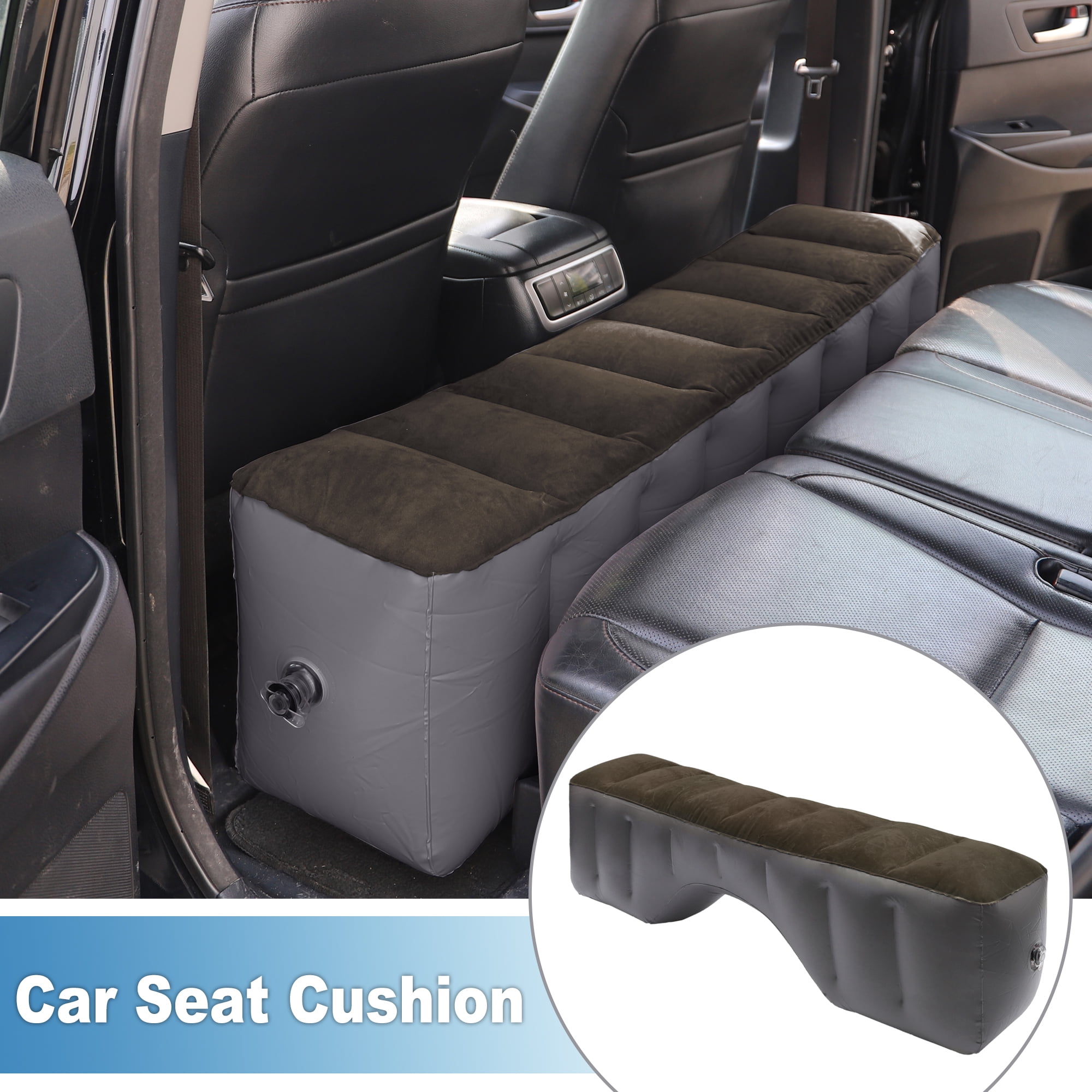 Unique Bargains Car Mattress Sleeping Mat Comfortable Rear Seat Air Bed Gap Pad for Napping Travel Deep Brown Gray