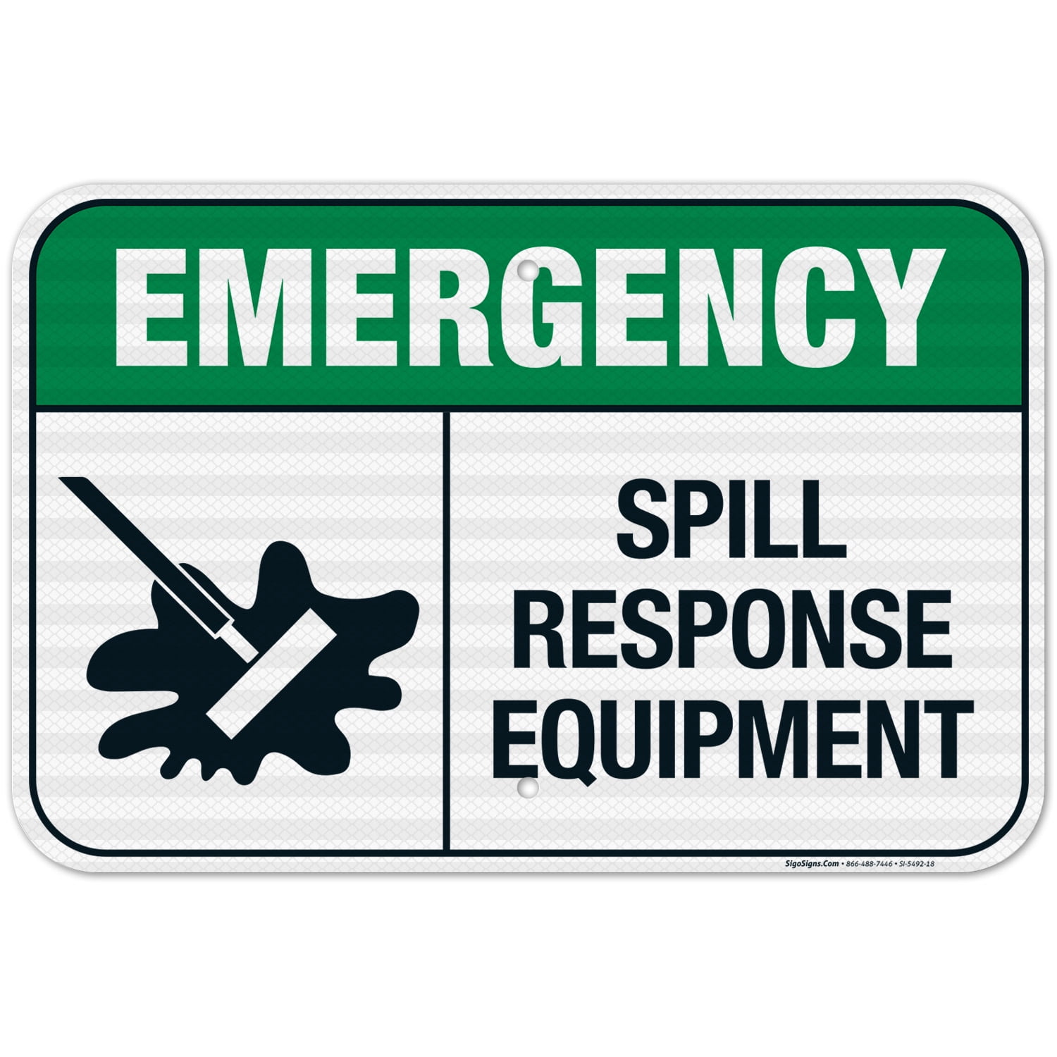 Spill Response Equipment Sign, ANSI Emergency Sign, - Walmart.com