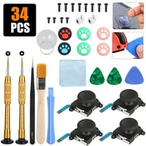 34Pcs Joystick Repair Kit Fit for Nintendo Switch/Lite Joy Con Controller, EEEkit 3D Analog Sticks Left/Right Thumb Sticks Repair Tool with Switch Thumbstick Grip Caps, Tri-Wing Cross Screwdrivers