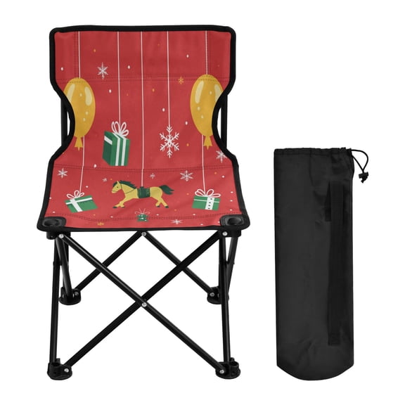 600D Oxford Camping Chair Portable Foldable Chair Supports 220 lbs for Picnic, Fishing, Backpacking Christmas Decorations Pattern