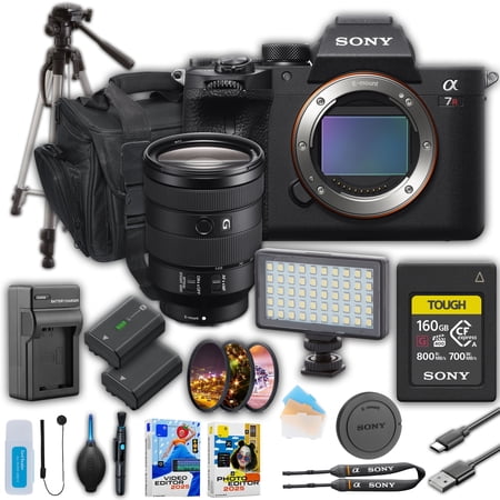 Sony a7R V Mirrorless Camera w/ 24-105mm f/4 G Lens + 160GB CFexpress Card, LED Light, Tripod & Case (International Version, No Manufacturer Warranty)