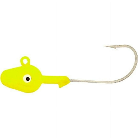 H & H Lure D1210-05 0.5 oz Double Eye Jig Head, Chartreuse - Pack of 10