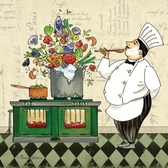 Art.com Chef Soup Art Print by Pamela Gladding, 16" x 16"