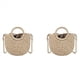 thumbnail image 1 of 2X Paja Bolso Tejido Hecho una Mano de Ratán Tejido Retro Vintage Cuerda de Paja de Punto Mujeres Crossbody Bolso con Anillo Fresco Verano Bolsa de Playa Beige, 1 of 6