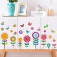 thumbnail image 2 of Pompotops Spring Flower Wall Decal Kindergarten Classroom Window Decoration PVC Self Adhesive Butterfly Hummingbird Flower Wall Decal Wallpaper Clearance, 2 of 7