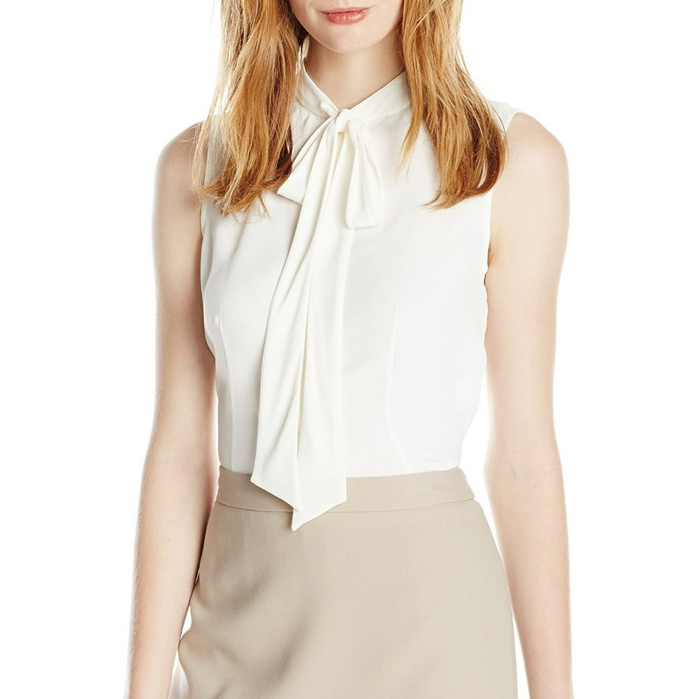 anne klein no iron white blouse