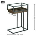 thumbnail image 4 of Zingz & Thingz 26" Brown and Black Contemporary Side Table with Slide Out Drawer, 4 of 4