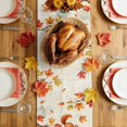 thumbnail image 4 of Boho Fall Scarecrows Cotton Linen Rectangle Table Runners 13"x36", Thanksgiving Autumn Pumpkins Maple Leaf Coffee Table Runner Dresser Scarves Table Runners for Wedding Party Banquet Dinner Decor, 4 of 8