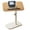 Natural Wood, variant on Adjustable Height C Shaped Side Table, Mobile Laptop Desk and Snack End Table for Couch/Sofa/Bed,360° Swivel Rotating Tabletop TV Tray Nightstand