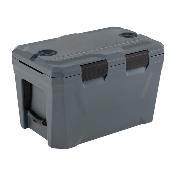 ELLEGNT 37 QT Portable Hard Cooler, Insulated Ice Chest with 2 Cup Holders, Gray