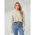 thumbnail image 2 of SUNSIOM Pull-Over Femme Couleur Unie/rayé Col Rond Manches Longues Ample Printemps Automne Décontracté Mode Urbaine, 2 of 6